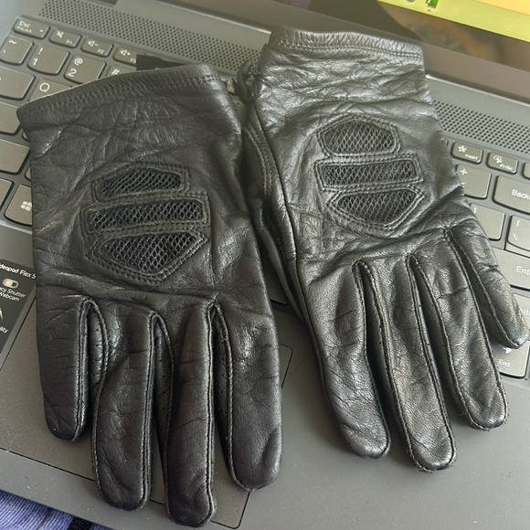 Harley Davidson leather gloves size XS palm fill silicone gel Velcro adjustable - Picture 1 of 13